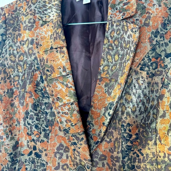 Coldwater creek floral one button blazer size 12 - Picture 6 of 9